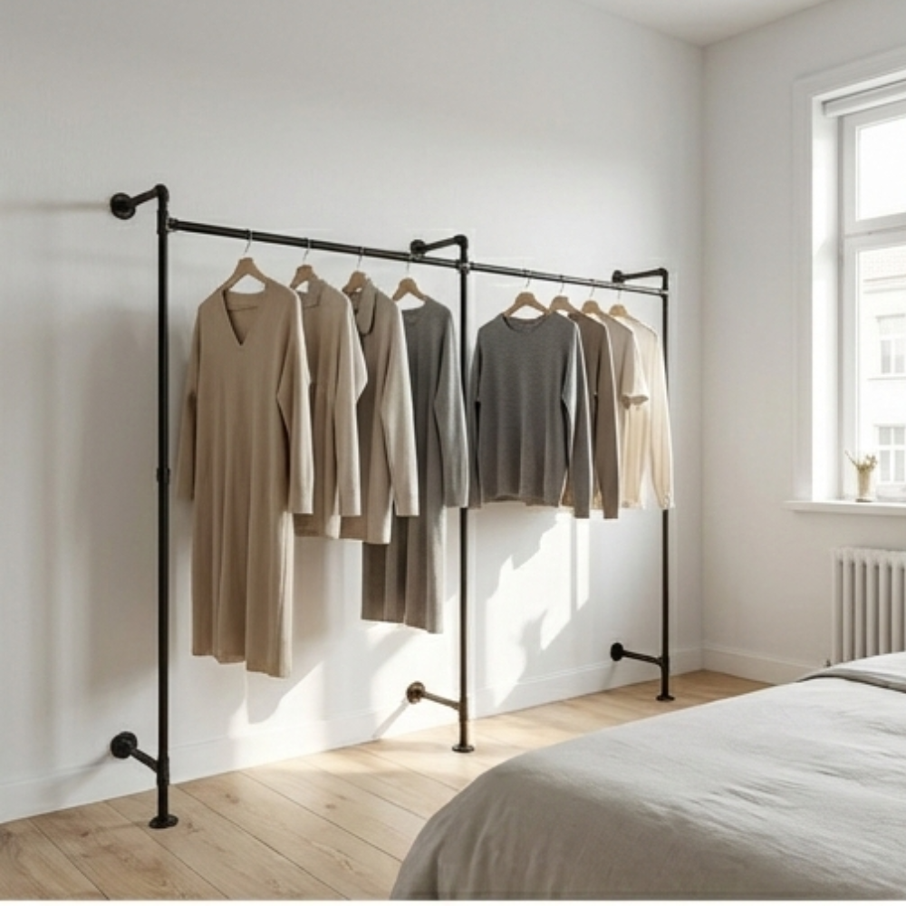 工業風牆面開放式衣架-WA-2RLU-2100