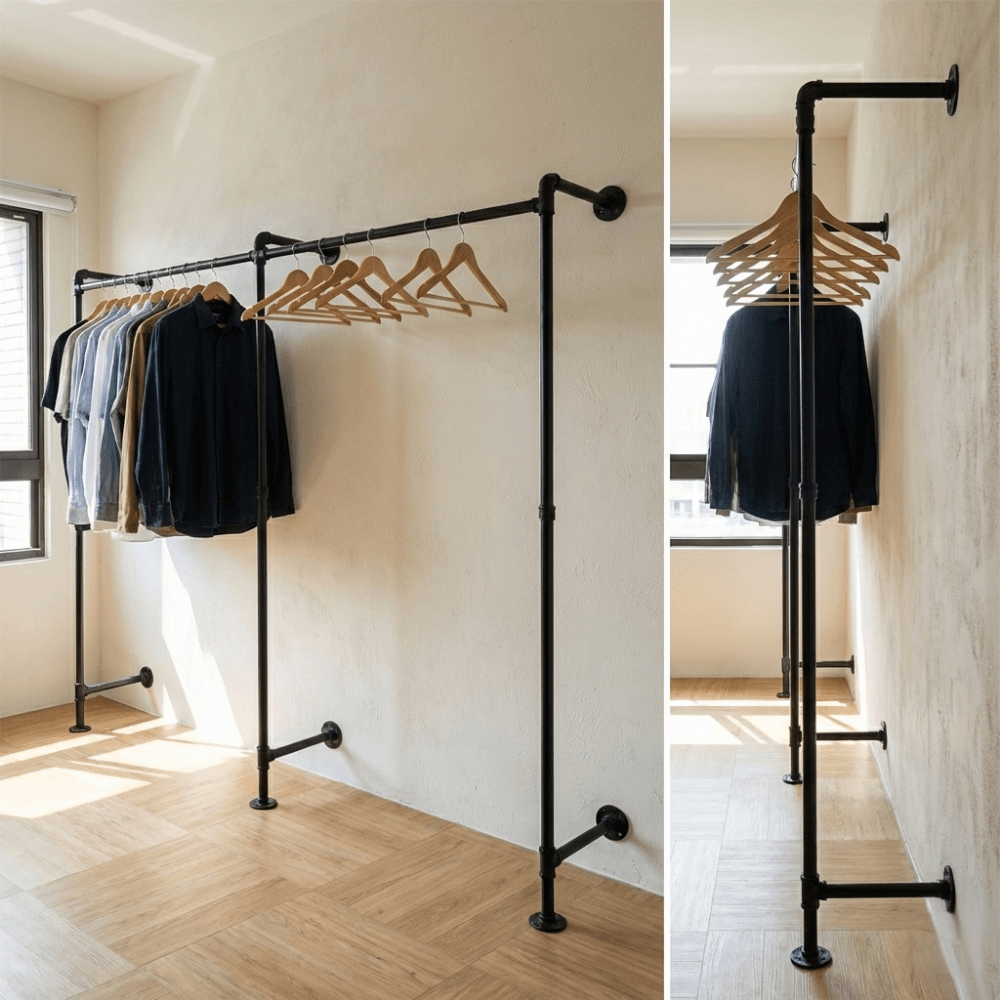 工業風牆面開放式衣架-WA-2RLU-2100