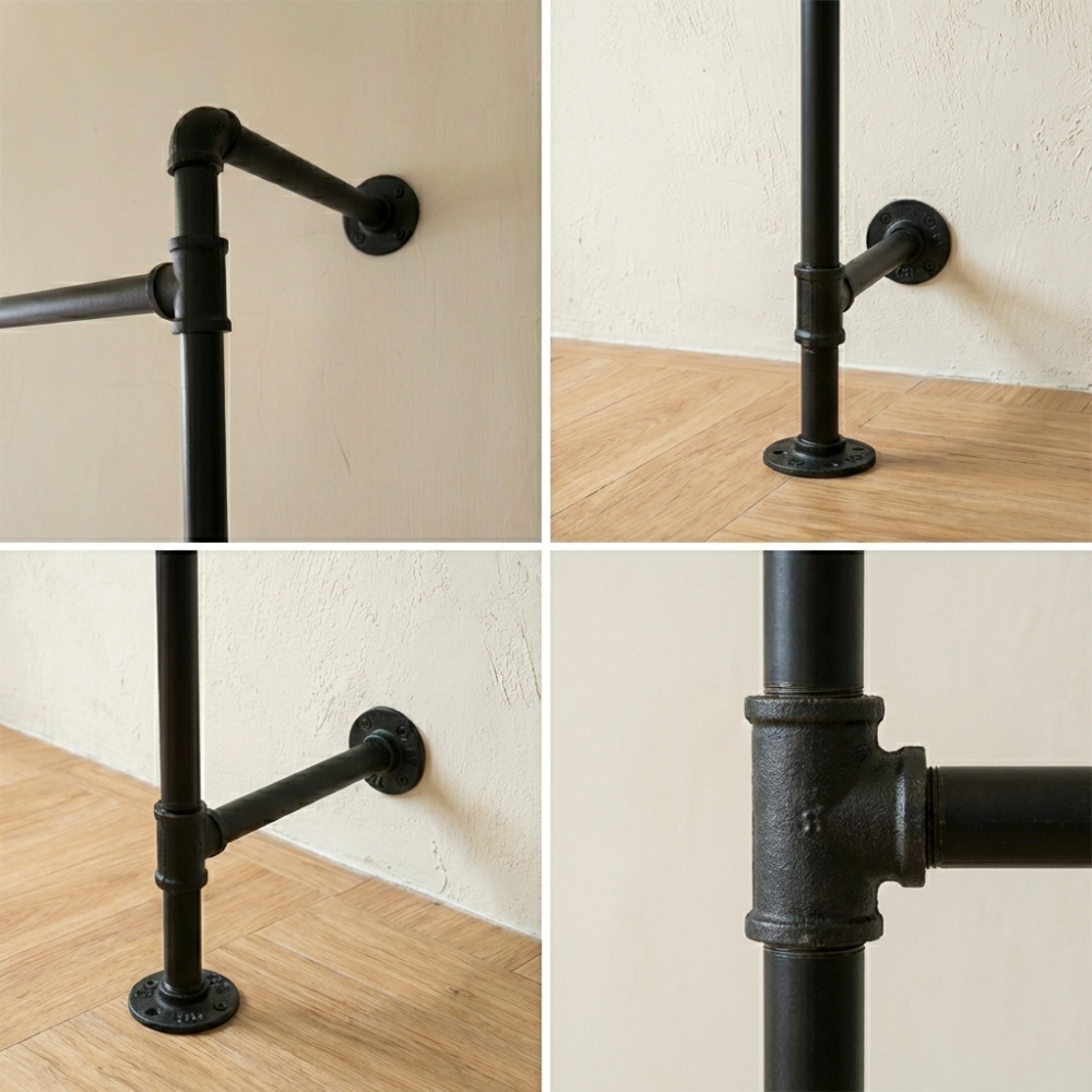 工業風牆面開放式衣架-WA-2RLU-2100