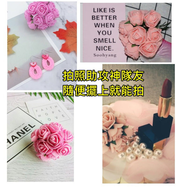 迷你玫瑰花束一束12朵拍照道具泡棉玫瑰花 | 小藍湖產品形象專家