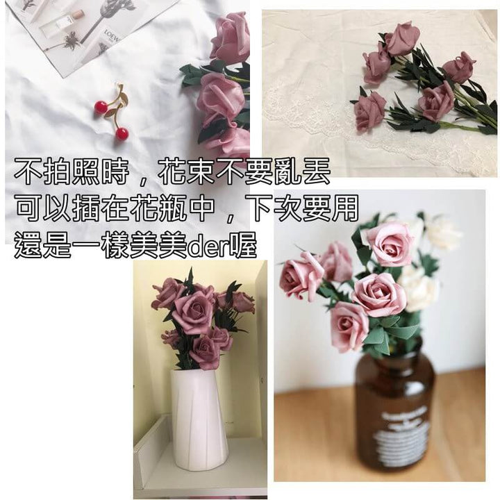 法式唯美漸層玫瑰花-拍照道具 | 小藍湖產品形象專家