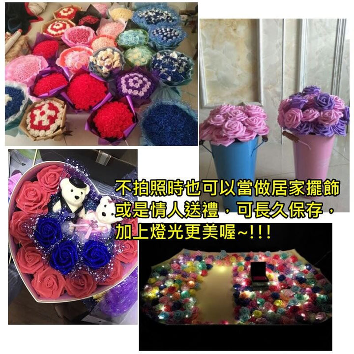 手工恬靜玫瑰-拍照仿真玫瑰拍照道具婚宴DIY網美假玫瑰 | 小藍湖產品形象專家