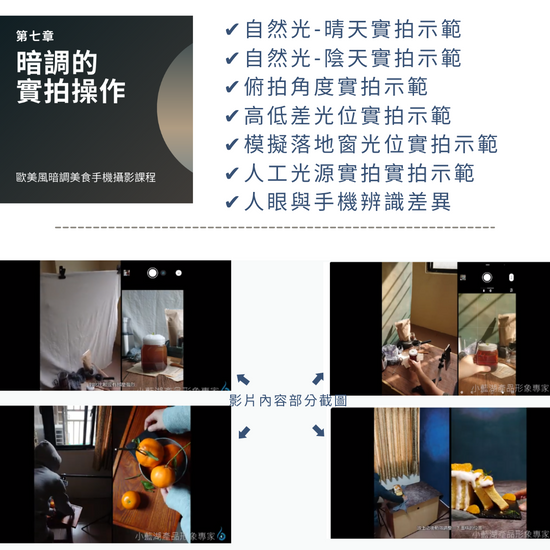 歐美風暗調美食攝影課程  | 手機攝影線上課程 | 小藍湖產品形象專家